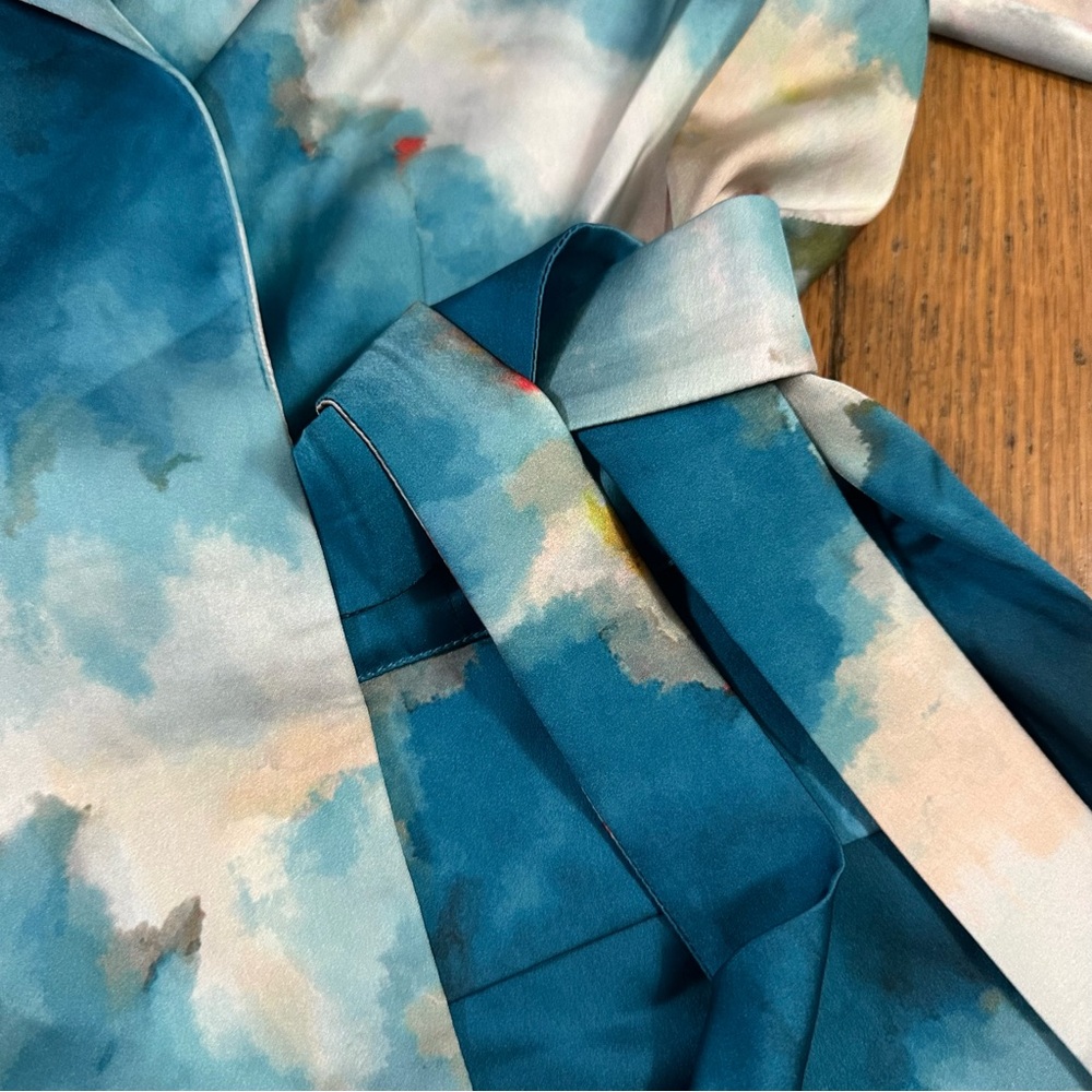 NWT Misook Watercolor Side Tie Crepe Tailored Jacket Size XL - Picture 7 of 9
